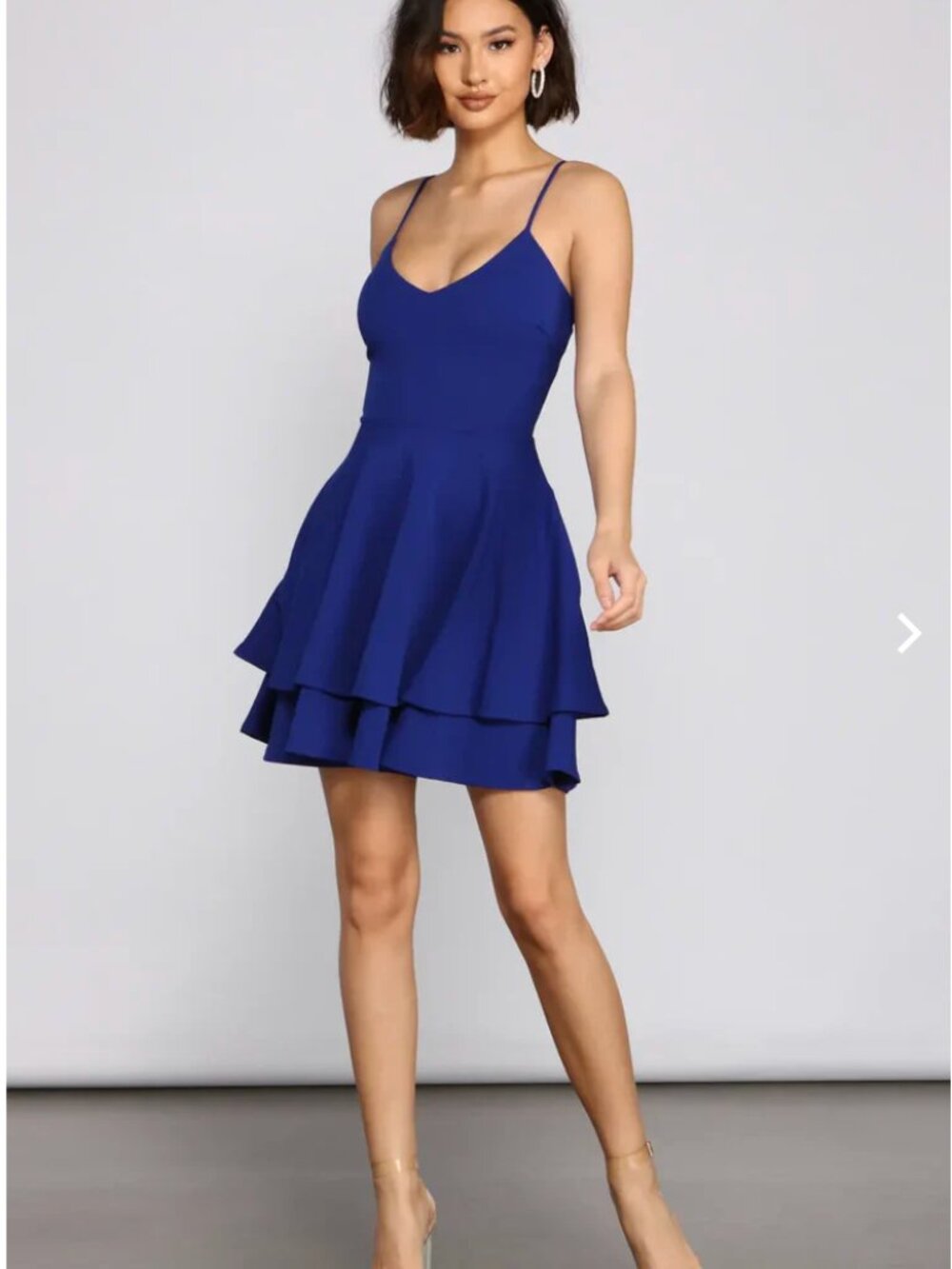 Windsor Navy Blue Layer Crepe Knit Skater Dress Size: Small